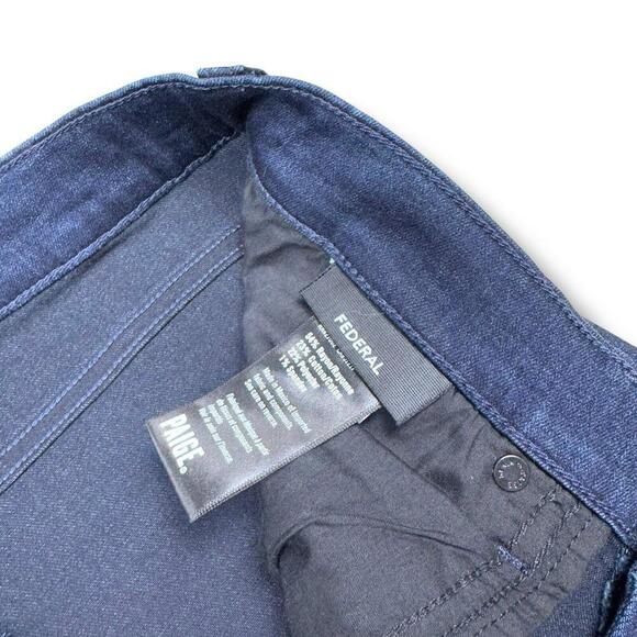 Paige Jeans Mens W33 Federal Dark Navy Slim Straight Stretch Preppy Denim Casual - Picture 8 of 9